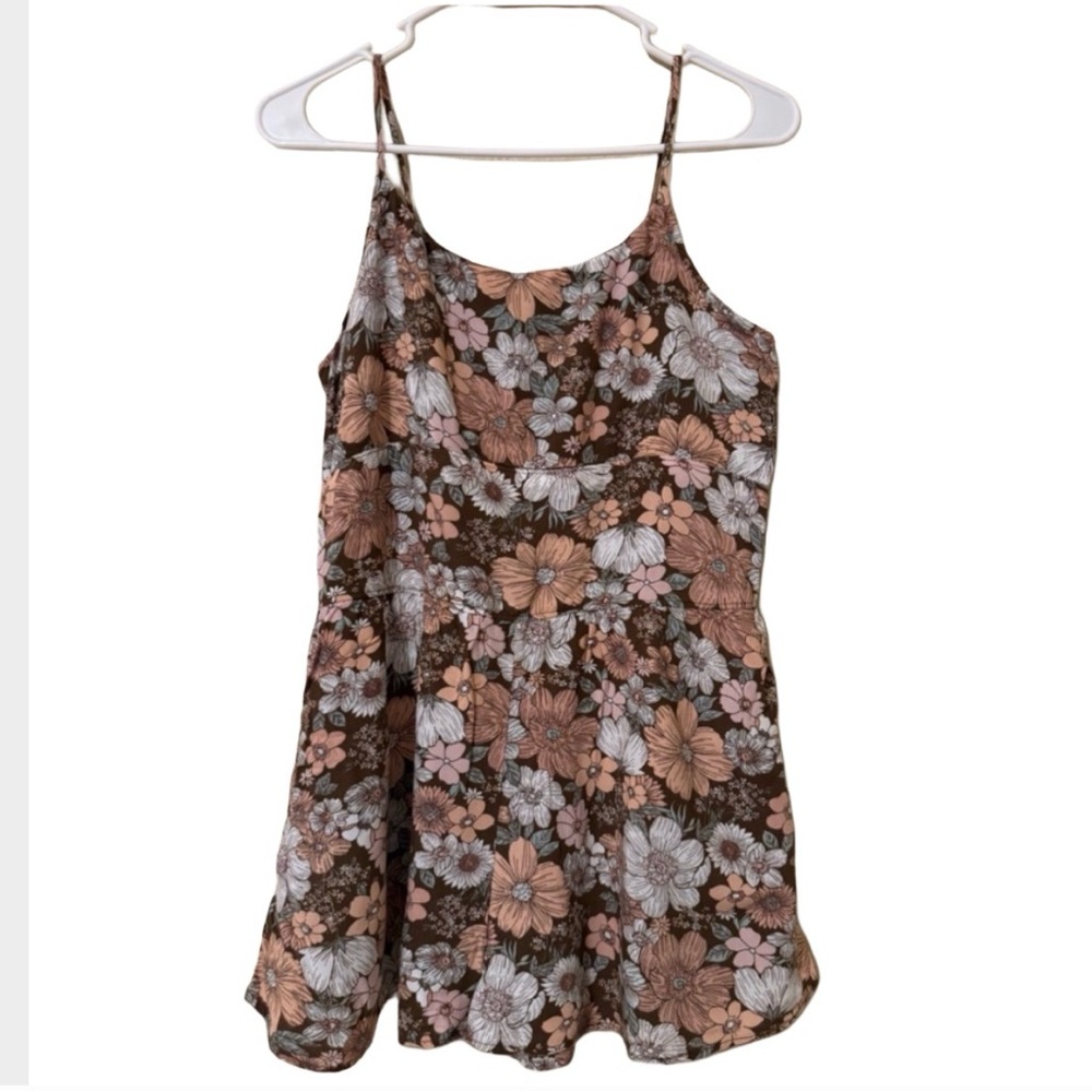 Abercrombie Kids Floral Romper - Brown and Pink 15/16